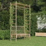 Vidaxl Gartenbank Mit Pergola 116 Cm Bambus