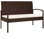 Vidaxl Garden Bench With Cushion Brown 105 Cm Poly Rattan