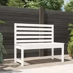 Vidaxl Garden Bench White 109 Cm Solid Wood Pine