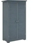 Outsunny Gartenschrank Holz, Ger&auml;teschuppen Wetterfest 87x46,5x160cm, Ger&auml;tehaus