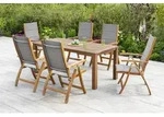 Acapulco Set 7tlg 6 Sessel Tisch 185x90cm Akazie/textil