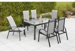 Marini Set 7tlg 6 Sessel Tisch 150x90cm Alu/textil