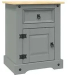 Vidaxl Bedside Cabinet Mexican Pine Corona Range Grey 53x39x67 Cm