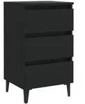Nachttisch Mit Metallbeinen Schwarz 40x35x69 Cm Vidaxl
