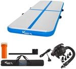 Km-fit Turnmatte Aufblasbar Airtrack Fitness-matte Gymnastikmatte 3m Blau