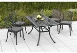 Rhodos Set 9tlg 4 Sessel Kissen Tisch 140x80cm