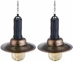 2er Set Led Solar Decken Pendel Lampen Landhaus Stil Terrassen Garten Au&szlig;en...