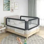 Kleinkind-bettschutzgitter Dunkelgrau 190x25 Cm Stoff Vidaxl 84374