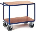Rollcart Schwerer Tischwagen Mit 2 Ladefl&auml;chen Im Buchendekor 1000x700mm