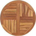 Tischplatte Massivholz Teak Rund 2,5 Cm 70 Cm Vidaxl