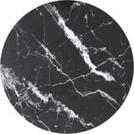 Tischplatte Schwarz &Oslash;90x1 Cm Hartglas In Marmoroptik - Vidaxl