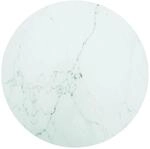 Tischplatte Wei&szlig; &Oslash;90x1 Cm Hartglas In Marmoroptik Vidaxl