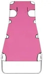 Vidaxl - Klappbare Sonnenliege Mit Kopfkissen Stahl Magento Rosa