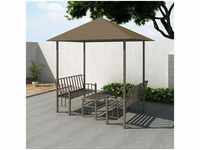 Gartenpavillon Gartenzelt mit Tisch und Bänken 2,5x1,5x2,4 m Taupe 180 g/m²...