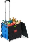 Relaxdays Einkaufstrolley Klappbar, Bis 35 Kg, 50 L Kiste, Mit Teleskopgriff, 2