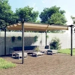 Pavillon Mit Ausziehbarem Dach 4x3 M Taupe - Vidaxl