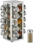 Gew&uuml;rzkarussell Mit 20 Gew&uuml;rzgl&auml;sern, 360&deg; Drehbar, Edelstahl, Glas, Hxd 33 X 20