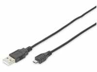 Digitus - USB-Kabel usb 2.0 usb-a Stecker, USB-Micro-B Stecker 1.80 m Schwarz...