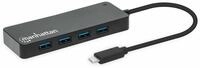 Manhattan Usb 3.2 Hub, 7-port, 1 Typ-c, Schwarz