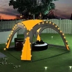 Partyzelt Mit Led Und 4 Seitenw&auml;nden 3,6x3,6x2,3 M Gelb Vidaxl