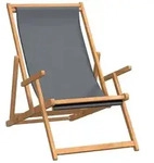 Vidaxl - Strandstuhl Klappbar Massivholz Teak Grau