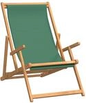 Strandstuhl Klappbar Massivholz Teak Gr&uuml;n Vidaxl