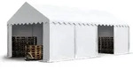 Toolport Lagerzelt 4x8 M Industriezelt Unterstand Pvc Plane 750 N Wei&szlig; Mit