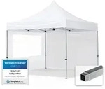 3x3 M Faltpavillon, Economy Alu 32mm, Seitenteile Mit Panoramafenster, Wei&szlig;