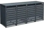 Westmann - M&uuml;lltonnenbox 4-fach Mit Deckel, Anthrazit, 264 X 80 X 116 Cm (b X T X H)
