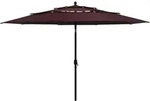Sonnenschirm Mit Aluminium-mast 3-lagig Bordeauxrot 3,5 M Vidaxl