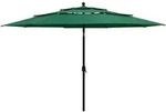 Sonnenschirm Mit Aluminium-mast 3-lagig Gr&uuml;n 3,5 M Vidaxl