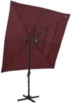 Sonnenschirm Mit Aluminium-mast 4-lagig Bordeauxrot 250x250 Cm - Vidaxl