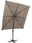 Sonnenschirm Mit Aluminium-mast 4-lagig Taupe 250x250 Cm - Vidaxl