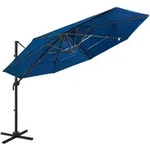 Sonnenschirm Mit Aluminium-mast 4-lagig Azurblau 3x3 M - Vidaxl