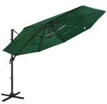 Sonnenschirm Mit Aluminium-mast 4-lagig Gr&uuml;n 3x3 M - Vidaxl