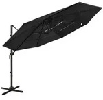 Sonnenschirm Mit Aluminium-mast 4-lagig Schwarz 3x3 M - Vidaxl