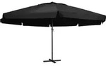 Sonnenschirm Mit Aluminium-mast 600 Cm Schwarz Vidaxl