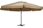 Vidaxl Garden Parasol With Aluminium Pole 600 Cm Taupe