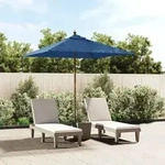 Sonnenschirm Mit Holzmast Azurblau 198x198x231 Cm Vidaxl