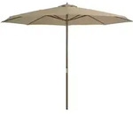 Sonnenschirm Mit Holzmast 350 Cm Taupe Vidaxl