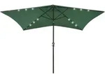 Sonnenschirm Mit Leds Und Stahl-mast Gr&uuml;n 2x3 M Vidaxl