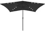 Sonnenschirm Mit Leds Und Stahl-mast Schwarz 2x3 M - Vidaxl