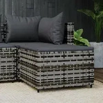 Gartenhocker Mit Kissen Grau Poly Rattan Vidaxl