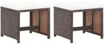 Gartenhocker 2 Stk. Mit Sitzkissen Poly Rattan Braun - Vidaxl