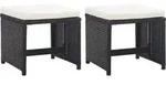 Vidaxl Gartenhocker 2 Stk. Mit Sitzkissen Poly Rattan Schwarz