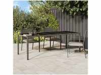 Gartentisch,Terrassentisch Grau 250x100x75 cm Hartglas und Poly Rattan vidaXL