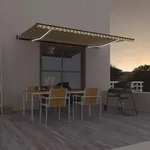 Vidaxl - Automatische Markise Mit Led & Windsensor 500x300 Gelb/wei&szlig;