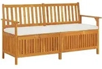 Truhenbank Mit Kissen 148 Cm Massivholz Akazie - Vidaxl