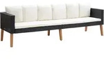 Vidaxl - 3-sitzer-gartensofa Mit Auflagen Poly Rattan Schwarz