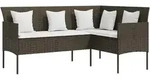 Sofa In L-form Mit Kissen Poly Rattan Braun Vidaxl